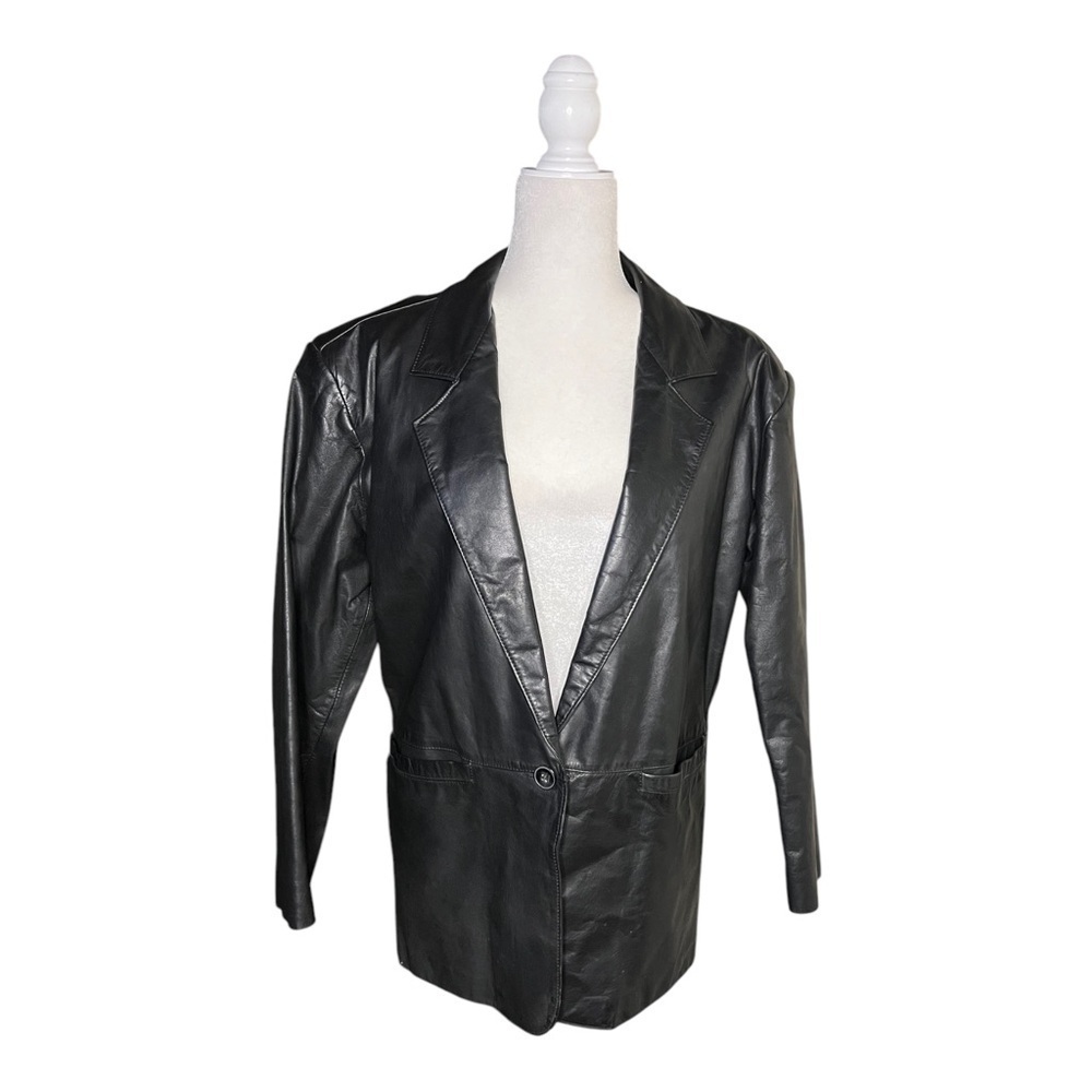 Vintage Black Leather Jacket Small